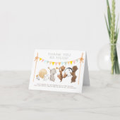 Bois Animaux Band Parade Baby shower Merci (Devant)