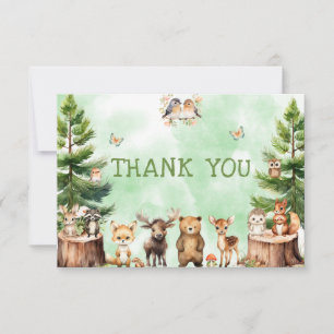 Bois Animaux berryflower Baby shower Merci