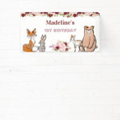 Bois Animaux Bourgogne & Bannière Florale Rose (Insitu)