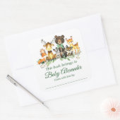 Bois Animaux Bow Baby shower Bookplate Étiquette (Enveloppe)