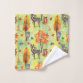 Bois Animaux d'aquarelle (Gant de toilette)