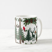 Bois Animaux de Noël Mug classique - Rustique (Devant droit)