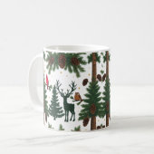 Bois Animaux de Noël Mug classique - Rustique (Devant gauche)