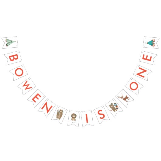 Bois Animaux Fête Bunting Pennant Bannière (Tout)