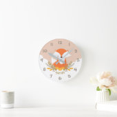 Bois Animaux Fox Enfants Nursery Horloge murale (Maison)