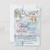 Bois Animaux hiver Boy Baby shower Merci (Devant)