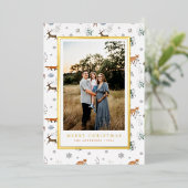 Bois Animaux Noël Carte photo de vacances (Debout devant)