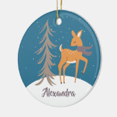 Bois Animaux Noël Cerf Ornement en céramique (Gauche)