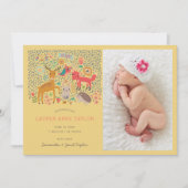 Bois Animaux Nouveau Faire-part de naissance bébé (Devant)