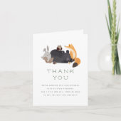 Bois Animaux Végétation Baby shower Merci (Devant)