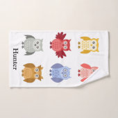 Bois Animaux Votre Nom Moderne (Serviette à main)