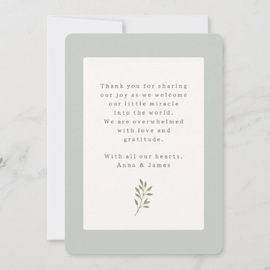 Bois aquarelle | carte bébé (Dos)