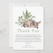 Bois Aquarelle Cerf Baby shower Merci (Devant)