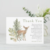 Bois Aquarelle Cerf Baby shower Merci (Debout devant)