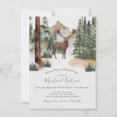 Bois Aquarelle Forêt Invitation d'anniversaire (Devant)