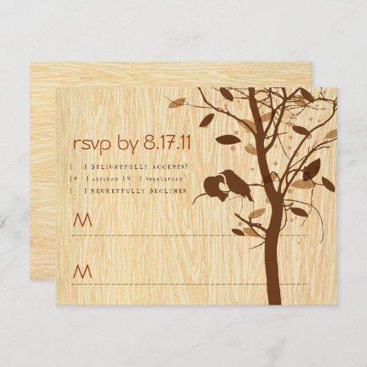 Bois avec Inséparables Brown RSVP (Devant / Derrière)