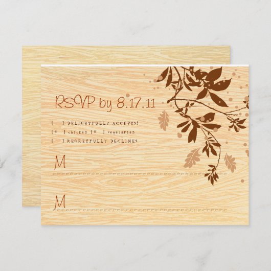 Bois avec vignes RSVP (Devant / Derrière)