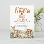 Bois Baby Animal Baby shower Invitation (Debout devant)