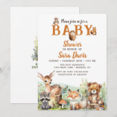 Bois Baby Animal Baby shower Invitation (Devant / Derrière)