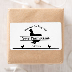 Bois blanc Carton Étiquette Chicken Farmhouse