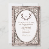 Bois Blanc de Cerf Brun Rustique Invitation de boi (Dos)