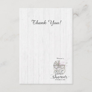 Bois blanc et Merci de Baby shower de fille de tra
