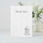 Bois blanc et Merci de Baby shower de fille de tra (Debout devant)