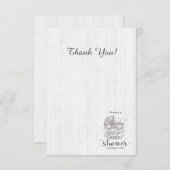 Bois blanc et Merci de Baby shower de fille de tra (Devant / Derrière)