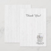 Bois blanc et Merci de Baby shower de garçon de tr (Devant / Derrière)