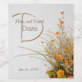 Bois blanc Fleurs de automne Vins Étiquettes (Étiquettes simples)