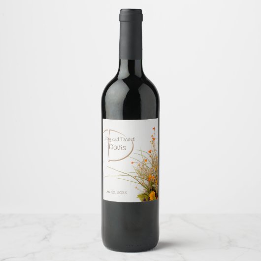 Bois blanc Fleurs de automne Vins Étiquettes (Devant)