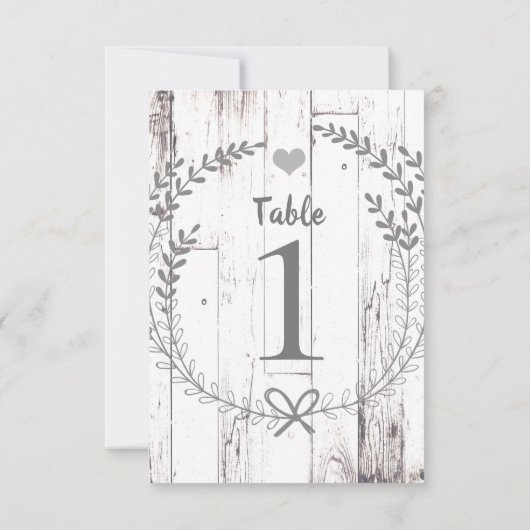 Bois blanc Mariage rustique Numéro de table Siège (Dos)
