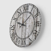 Bois blanc patiné - Horloge personnalisée (Angle)
