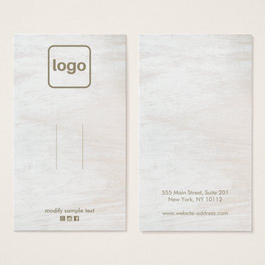 Bois blanc rustique Ajouter un écran de logo (Devant & derrière)