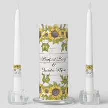 Bois Blanc Vieilli Rustique Mariée Marié Tournesol