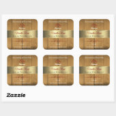 Bois Bois Emballage Étiquette Gold Bordure (Feuille)