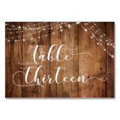 Bois Brown rustique et lumières Table Treize Carte (Dos)