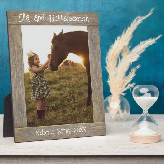 Bois Brown Rustique Léger Plaques Texte Cadre Phot (Côté)