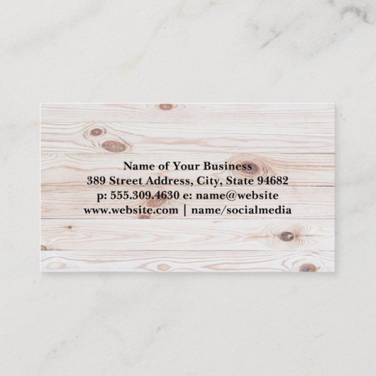 Bois | Carte de visite de code QR (Dos)