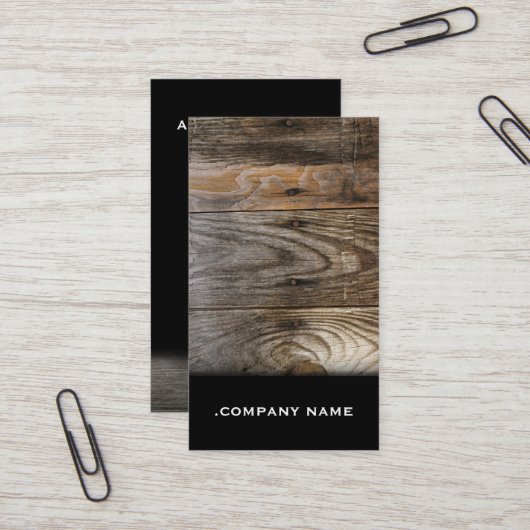 Bois - carte de visite élégant (Devant/Arrière en situation)