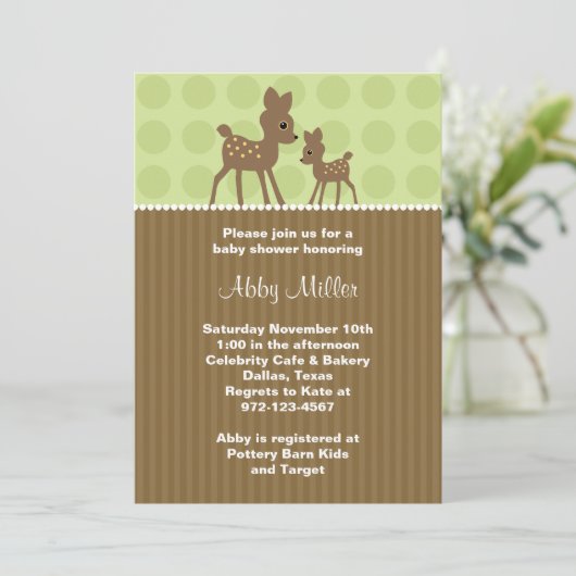 Bois cerf Baby Shower Invitations (Debout devant)