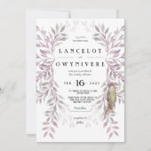 Bois chute pics rose invitation rustique (Devant)