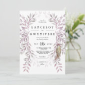 Bois chute pics rose invitation rustique (Debout devant)