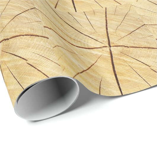 Bois clair avec papier cadeau à grains (Coin rond)