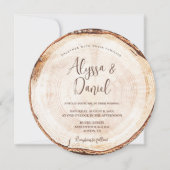 Bois Coupe Grain Custom Invitation Mariage rustiqu (Devant)
