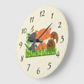 Bois Créature Forêt Animal Bébé Nourriture Horloge (Angle)