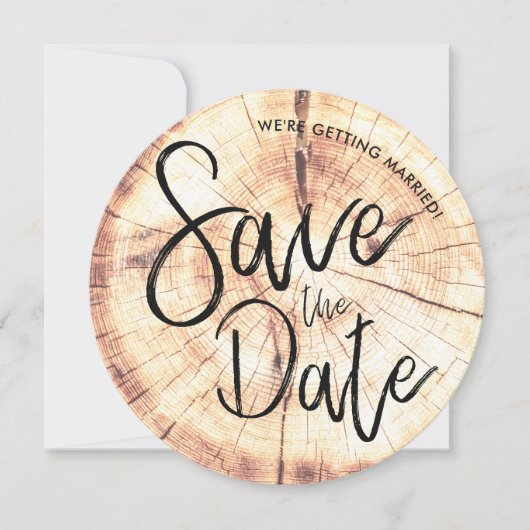 Bois d'arbre rustique Enregistrer le Faire-part de (Devant)