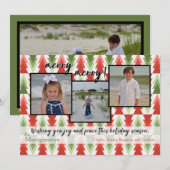 Bois d'arbres de Noël géométriques plat Carte de v (Devant / Derrière)