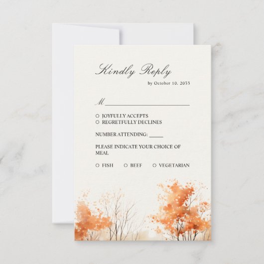 Bois d'automne, Forêt d'automne mariage Carte RSVP (Devant)
