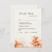 Bois d'automne, Forêt d'automne mariage Carte RSVP (Devant / Derrière)